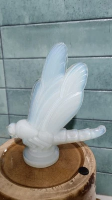 RARE VINTAGE SABINO LIBELLULE ART DECO OPALESCENT GLASS DRAGONFLY CAR MASCOT - image 1 of 4