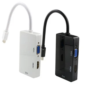 Mini DisplayPort DP Male to HDMI DVI VGA Female 3 In 1 Adapter Cable Converter - Photo 1/11