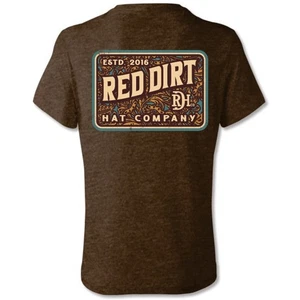 Camiseta de manga corta Red Dirt Hat Co. Red Dirt unisex de cuero tooled - Imagen 1 de 3