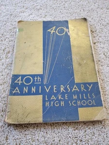 1936 LAKE MILLS HIGH SCHOOL YEARBOOK, LAKE MILLS, WI. Cool vintage year book - Bild 1 von 10