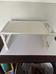 Vintage Wicker Rattan Tray Shabby Chic Breakfast Magazine TV Lap Tray - Picture 1 of 7