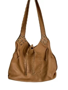 Carla Mancini Genuine Leather Shoulder Bag/Tote Boho Brown - Picture 1 of 9