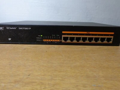 SMC Networks 8-port 10/100 Unmanaged PoE Switch SC-SMCFS801P - Image 1 of 3