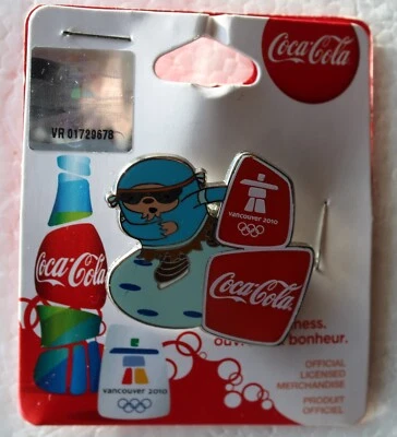 Quatchi speed skating  coca cola  Authentic 2010 Vancouver Olympic pin  pack New - Image 1 of 2