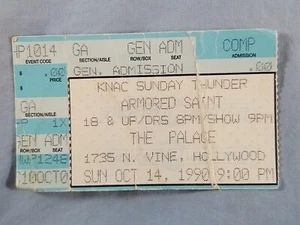 October 10-14-90 1990 ARMORED SAINT Concert Ticket Stub Palace Hollywood LA Ca - Picture 1 of 2