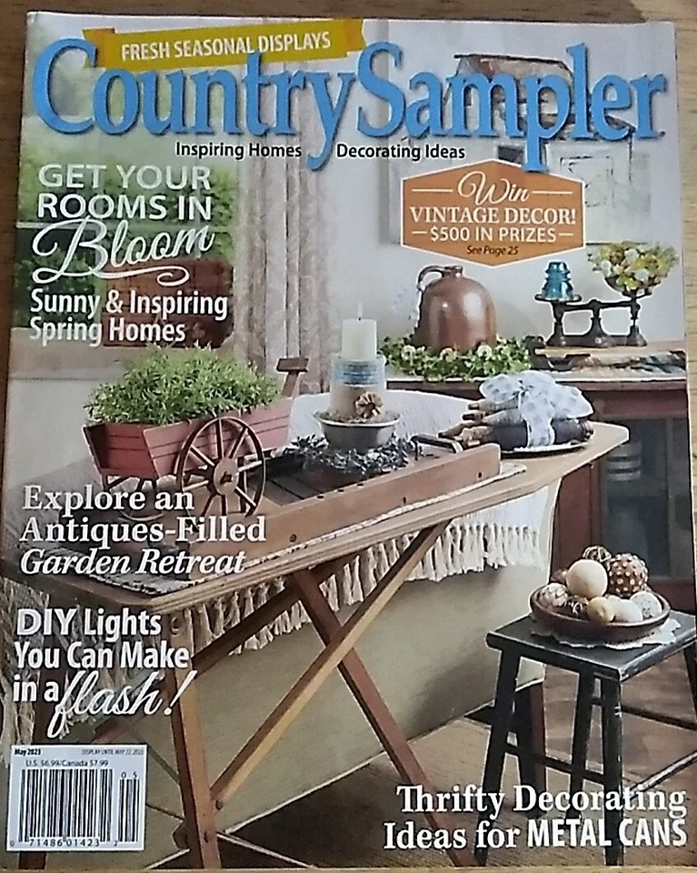 Country Sampler Magazine May 2023 Issue - DIY Spring Home Decorating Ideas Foto 1 de 1