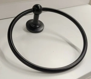 Ikea Finningen Towel Hanger Black Round 7.75" x 3" New - Picture 1 of 4