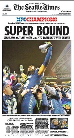 2014 - SEATTLE SEAHAWKS -  Headline NFC Championship Poster Cover