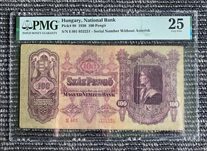 Hungary National Bank 100 Pengo 1930 PMG-25 Very Fine - Bild 1 von 2