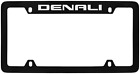GMC Denali Black Coated Metal Top Engraved License Plate Frame Holder