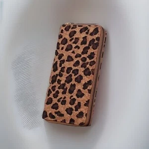 Women Leopard Print Leather Wallet Purse Full Zipper Card Holder Phone Handbag - Picture 1 of 6
