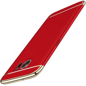 Handy Hülle Schutz Case für Samsung Galaxy A5 2016 Bumper 3 in 1 Cover Chrom Rot - Zdjęcie 1 z 4