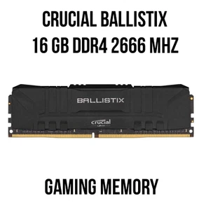 Crucial Ballistix 16GB DDR4 2666 MHz UDIMM PC4-21300 Non-ECC Desktop RAM Memory - Picture 1 of 6
