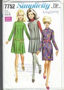 Vintage Simplicity Muster 7752 - Misses Kleid oder Pullover - Größe 12, Brust 34 - Bild 1 von 1