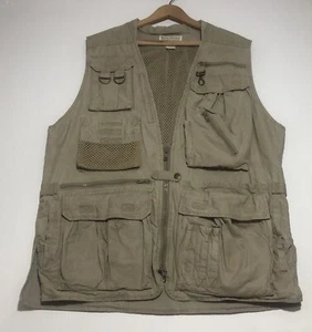 Vintage Banana Republic Weste Herren Medium Beige Safari Foto Cargo belüftet Wandern - Bild 1 von 14