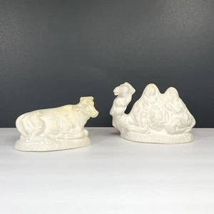 SET 2 Nativity Atlantic Mold Camel & Cow Unpainted Ceramic Bisque Ready To Paint - Picture 1 of 10