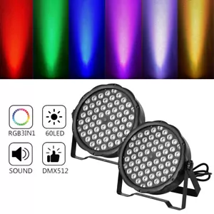 2PCS Par Light LED RGB DMX Stage Beam Lights Wall Wash Light DJ Party Light New - Picture 1 of 11