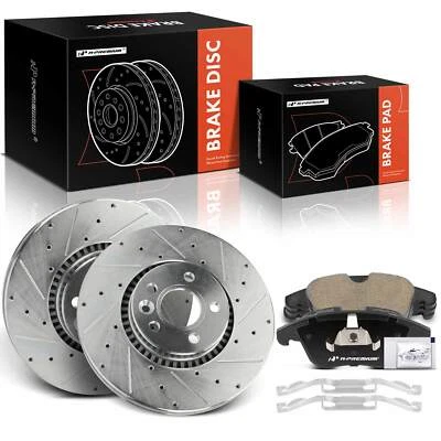 6x Rotores de freno delanteros perforados + pastillas de freno de cerámica para Volvo S80 Land Rover LR2 Foto 1 de 4