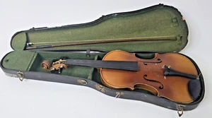 Vintage Antonius Stradivarius Copy 4/4 Violin Czecho Slovakia #104 PARTS REPAIR - Picture 1 of 21