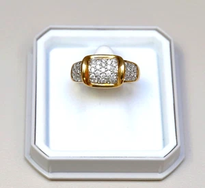 Très belle bague Or 18 carats, type jonc, motif en corbeille, pavage diamants. - Imagen 1 de 3