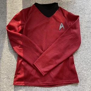 Star Trek Scotty's Dress Shirt Size S Long Sleeve Small Trek Symbols Rubies VGC - Picture 1 of 9