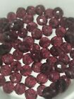 30x purple glass faceted round Czech fire polished beads 10mm (jb2240)