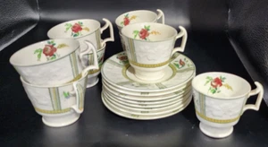 16 Piece set of Copeland Late Spode antique "June" porcelain cups and saucers - Picture 1 of 5