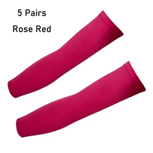 5 Pairs Unisex Cooling Arm Stretch Sleeves UV Sun Protection Sports Basketball - Picture 1 of 35