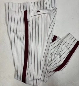 PANTALONE PHILADELPHIA PHILLIES GIOCO INDOSSATO 34x34 Marrone Gessato Majestic - Foto 1 di 4