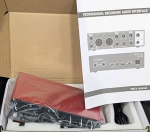 USB Audio Interface für PC Computer Aufnahme Musik, Rot 2x2 Gitarre Audio Int - Bild 1 von 8