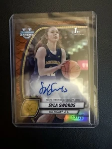 SYLA SWORDS 2024-25 Bowman Chrome RC Orange AUTO #d 12/25 eBay 1/1 Jersey Match - Picture 1 of 4