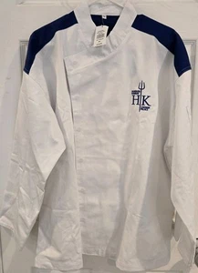 Gordon Ramsay HELL'S KITCHEN White/Blue Chefs Jacket - BLUE Team Size Medium NEW - Picture 1 of 8