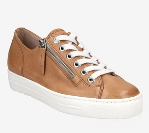 NWD $429 Paul Green Tamara Sneaker Cuoio Brown Washed Leather Size UK 7.5/US 10 - Picture 1 of 16