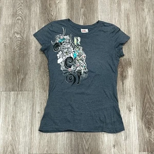 Vintage 00s Y2K Roxy Baby T Shirt Aqua Wmn's Sz M Made in Mexico Paradise Surfer - Picture 1 of 5