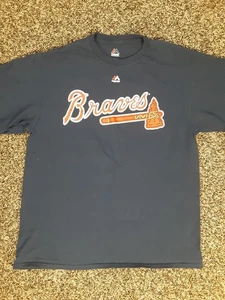 Majestic Atlanta Braves T-Shirt Jersey Freddie Freeman #5 Men’s Large Navy MLB - Picture 1 of 10