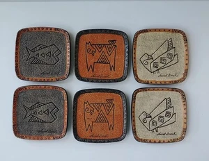 Laurel Burch/Ganz Bella Casa Stoneware Set of 6 Dessert Tip Plates Trinket Dish  - Picture 1 of 18