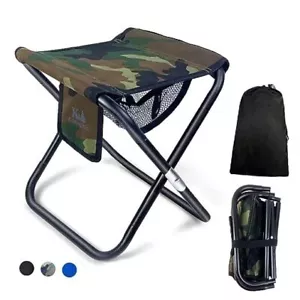 Upgraded 13 Inch Portable Folding Camping Stool with Side Pocket Mesh Camo - Picture 1 of 7