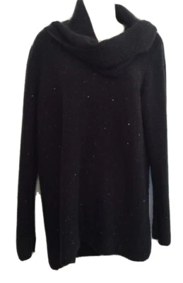 Túnica de lentejuelas negra con cuello de capucha extraíble Apt 9 talla pequeña para mujer nueva con etiquetas Foto 1 de 4