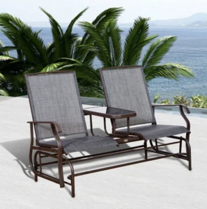 Patio Glider Chair Outdoor Rocking Bench Love Seat Swing Garden Porch Double Fun - Picture 1 of 8