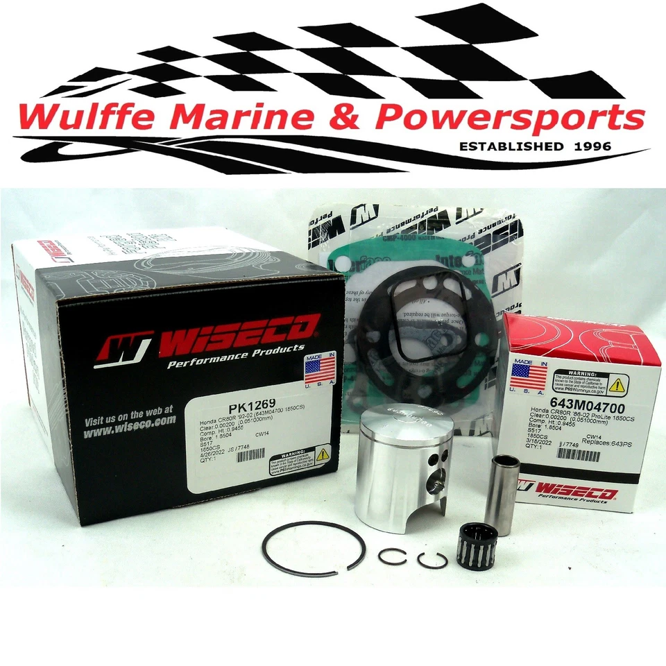 Top End Rebuild Piston Kit Honda CR80 1992-02 47mm Wiseco PK1269 Gaskets Bearing - Image 1 of 1