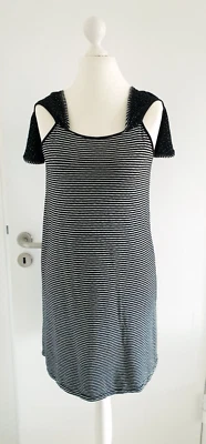 Kleid Trägerkleid Yessica C&A Aline Dress schwarz weiß Streifen Punkte Gr S ev M - Bild 1 von 4