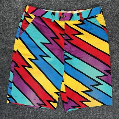 Loudmouth Shorts Mens 36 Colorful Golf Chino Geometric Mid Rise Casual 11" Adult - Image 1 of 4