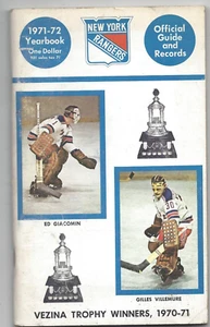 1971 New York Rangers hockey Media Guide Yearbook Ed Giacomin Gilles Villemure - Picture 1 of 1