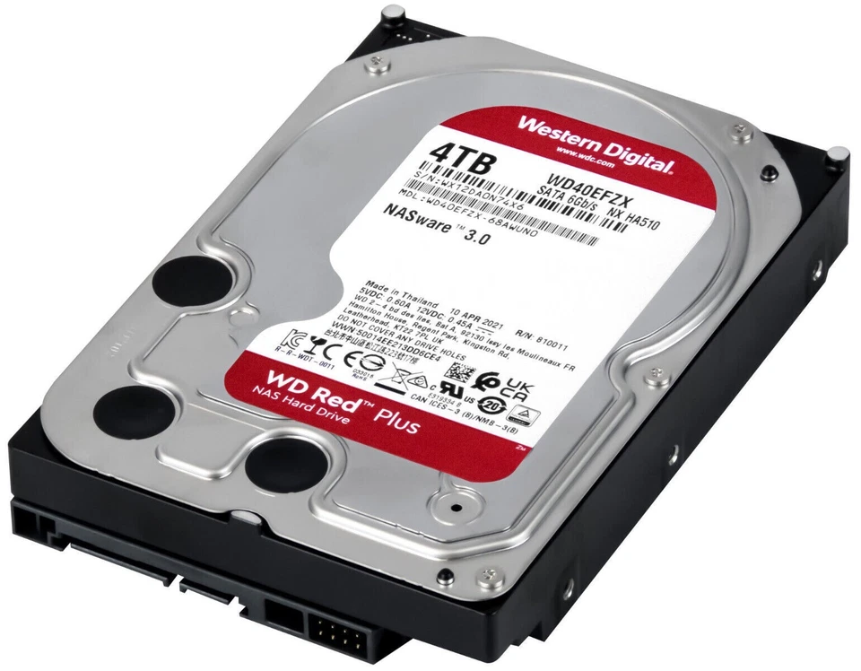 WD40EFZX WD 4TB Red Plus CMR NAS 3.5" SATA 6Gb/s Hard Drive 128MB Cache - Image 1 of 1
