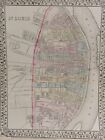 Carte de l'Atlas de Mitchell 1873 plan de ville Saint-Louis, authentique couleur main 12 x 16"