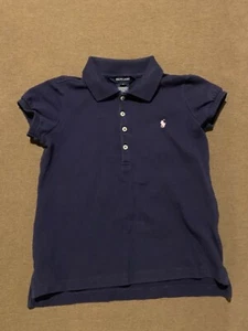 Ralph Lauren girls short sleeve polo navy blue size 6 - Picture 1 of 3