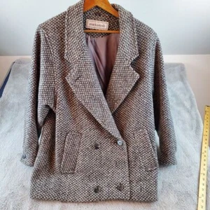Abrigo de Lana Mackintosh De Colección Mujer Talla Grande Nueva Inglaterra Tweed Pata de Gallo Chaqueta - Imagen 1 de 10