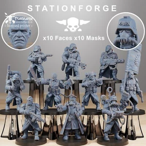 Grim Guard Combatants (10) - Station Forge - Scifi Soldiers Grimdark Tabletop - Picture 1 of 10