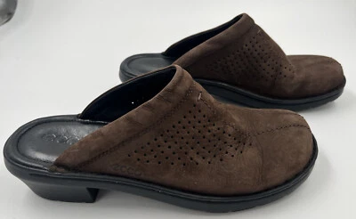 Zapatos zueco para mujer ECCO marrón gamuza deslizable talla 40 9/9,5 EE. UU. Foto 1 de 4