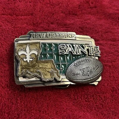 New Orleans Saints Football Brass Metal Belt Buckle NFL Fashion Souvenir — 第 1/4 张图片